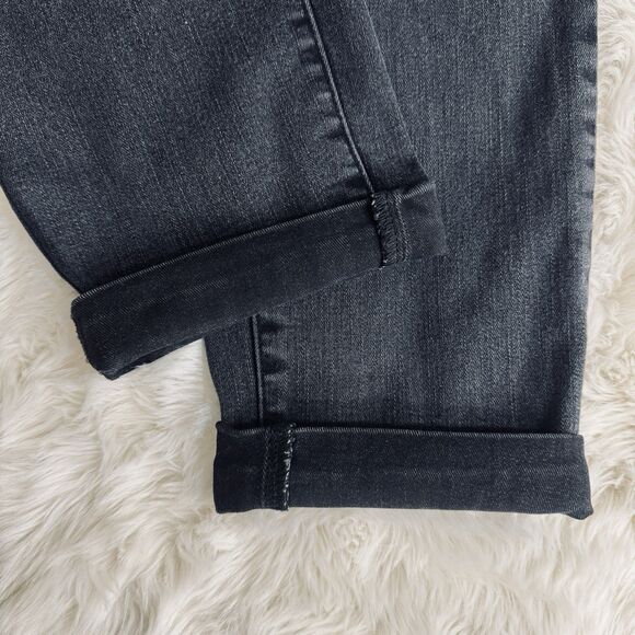 Judy Blue Roll Cuff Crop Capri Jeans 9/29 (29x23.5) Weathered Black High Stretch - Picture 6 of 9